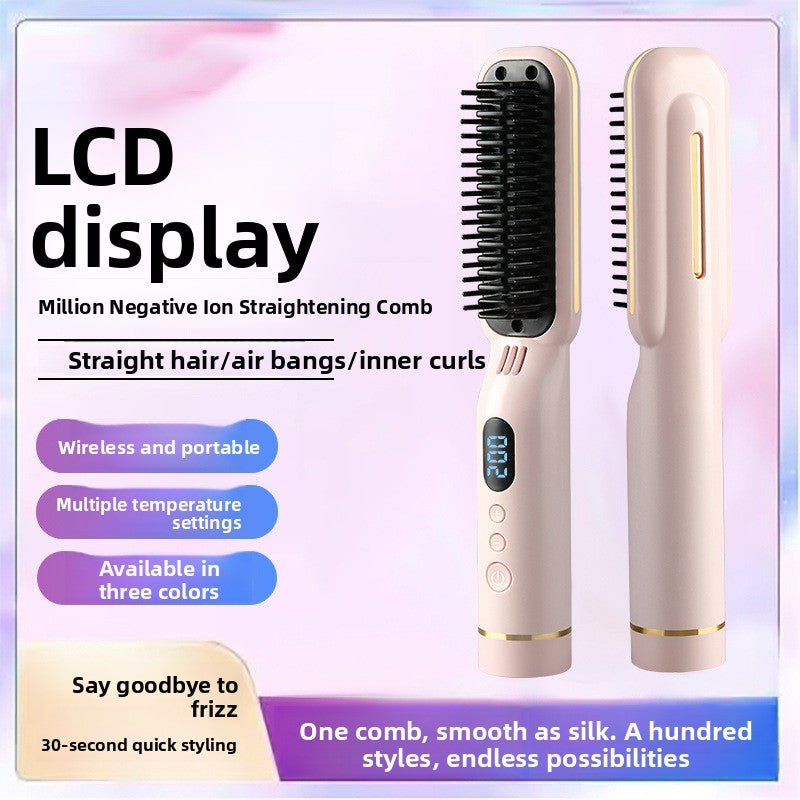 Rechargeable Wireless Hair Straightener Comb